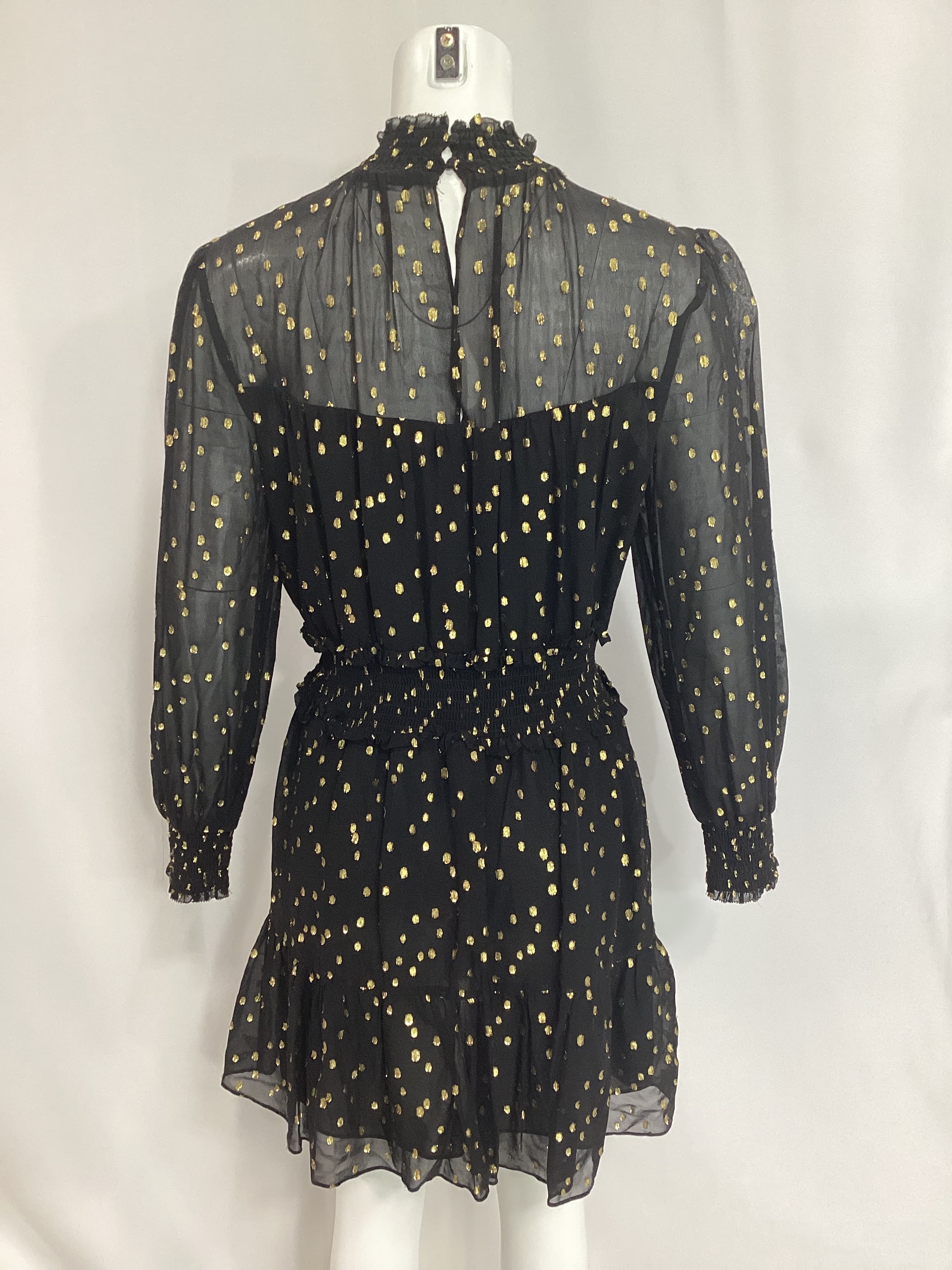 Andressa Metallic Silk Mini Dress - Image 2