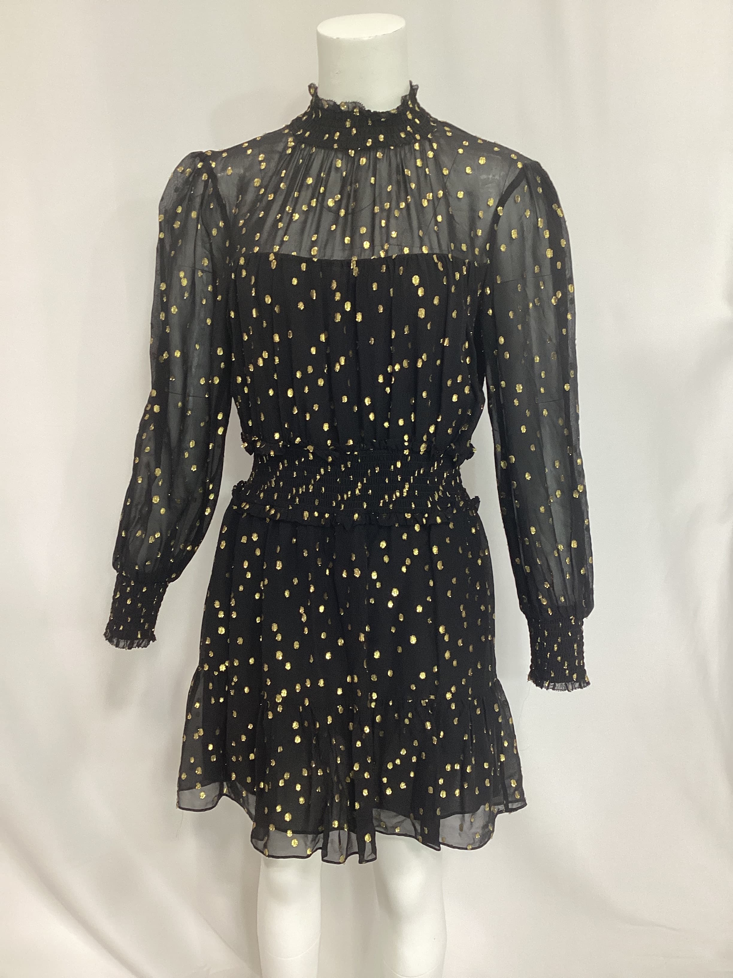 Andressa Metallic Silk Mini Dress - Image 4