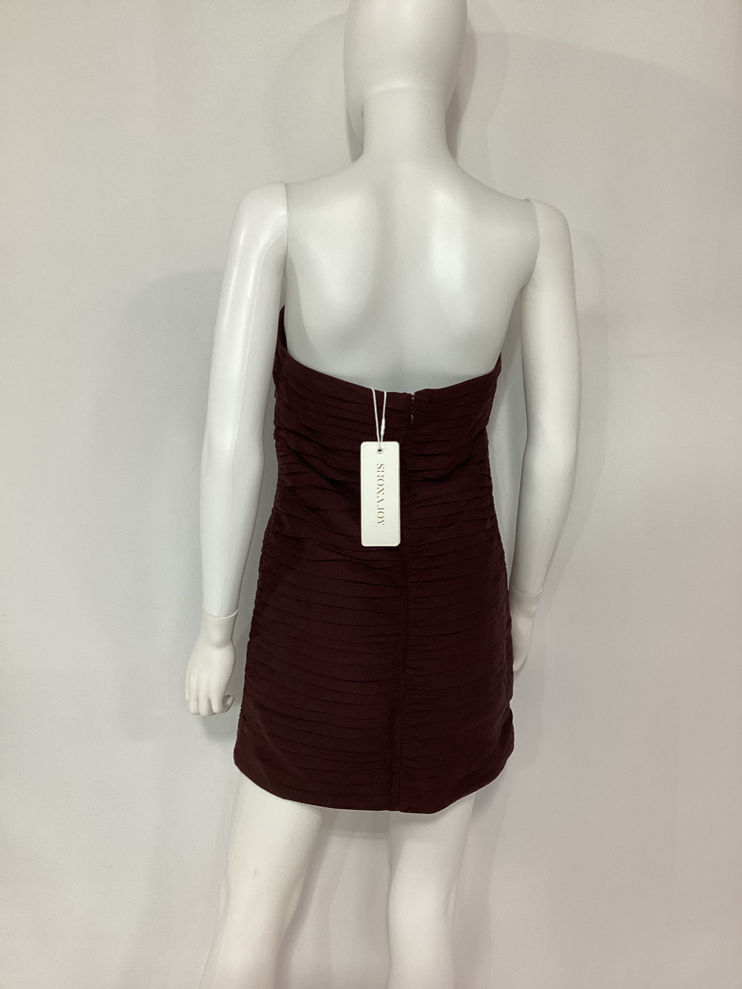 Cezanne Strapless Fitted Mini Dress In Cocoa - Image 2