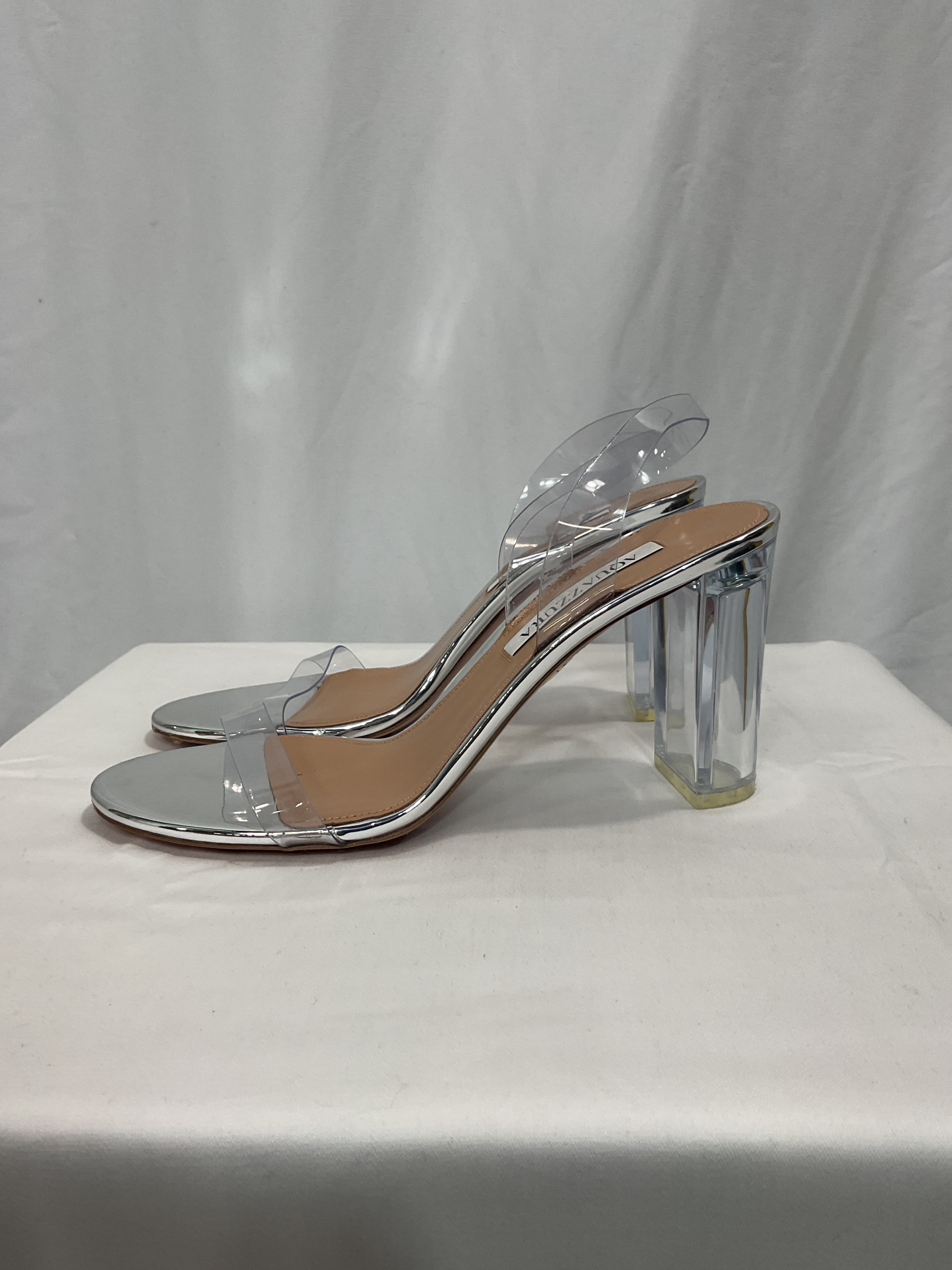 So Nude Plexi Block Sandal - Image 3