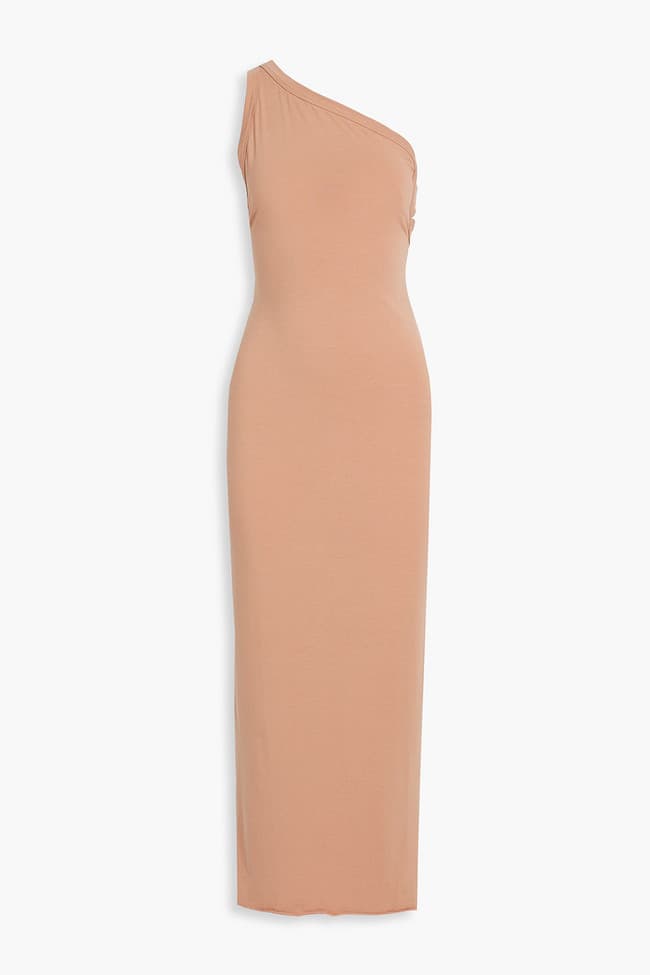 One-Shoulder Stretch Cotton And Modal-Blend Jersey Maxi Dress - Image 1