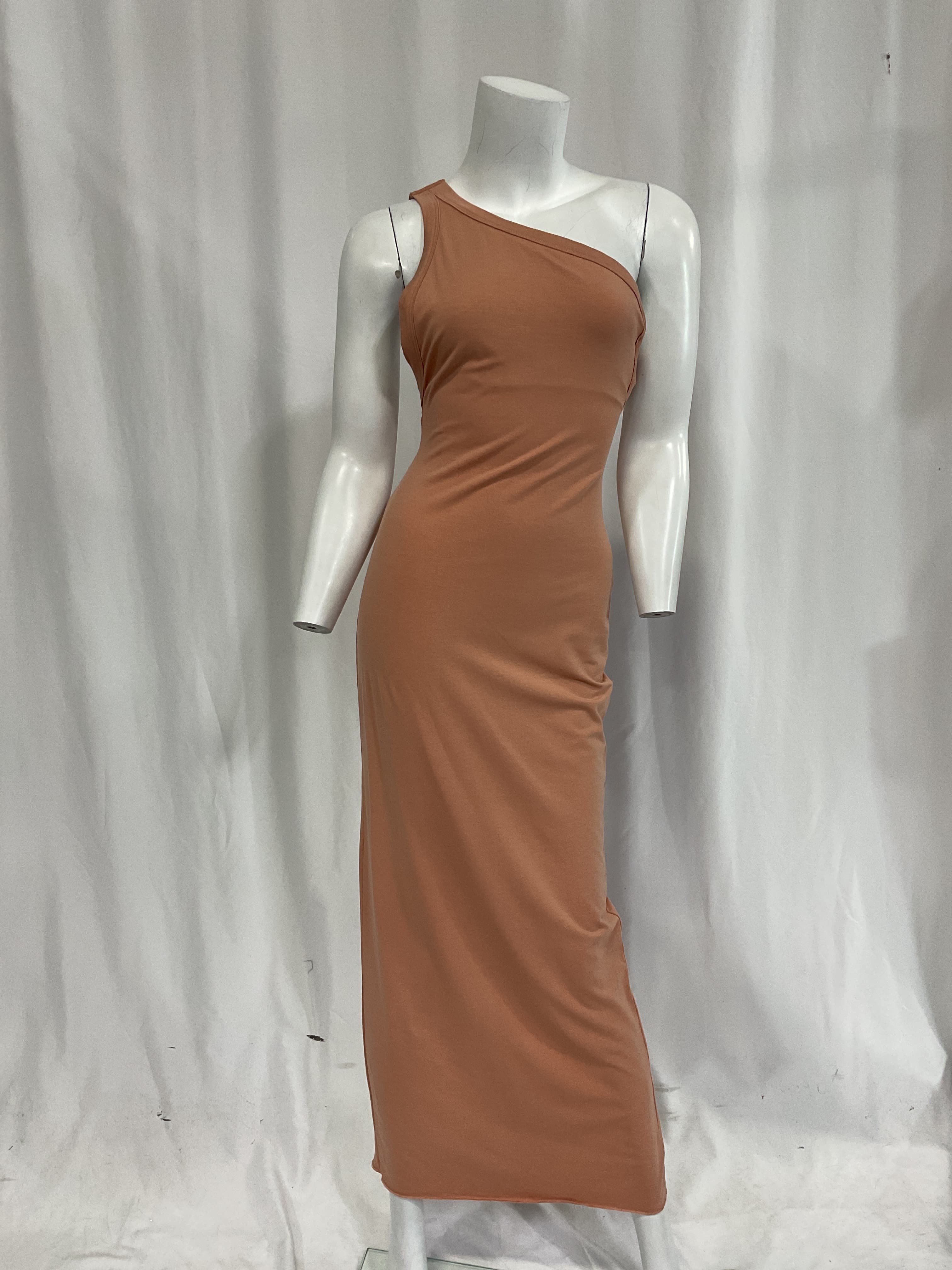 One-Shoulder Stretch Cotton And Modal-Blend Jersey Maxi Dress - Image 3
