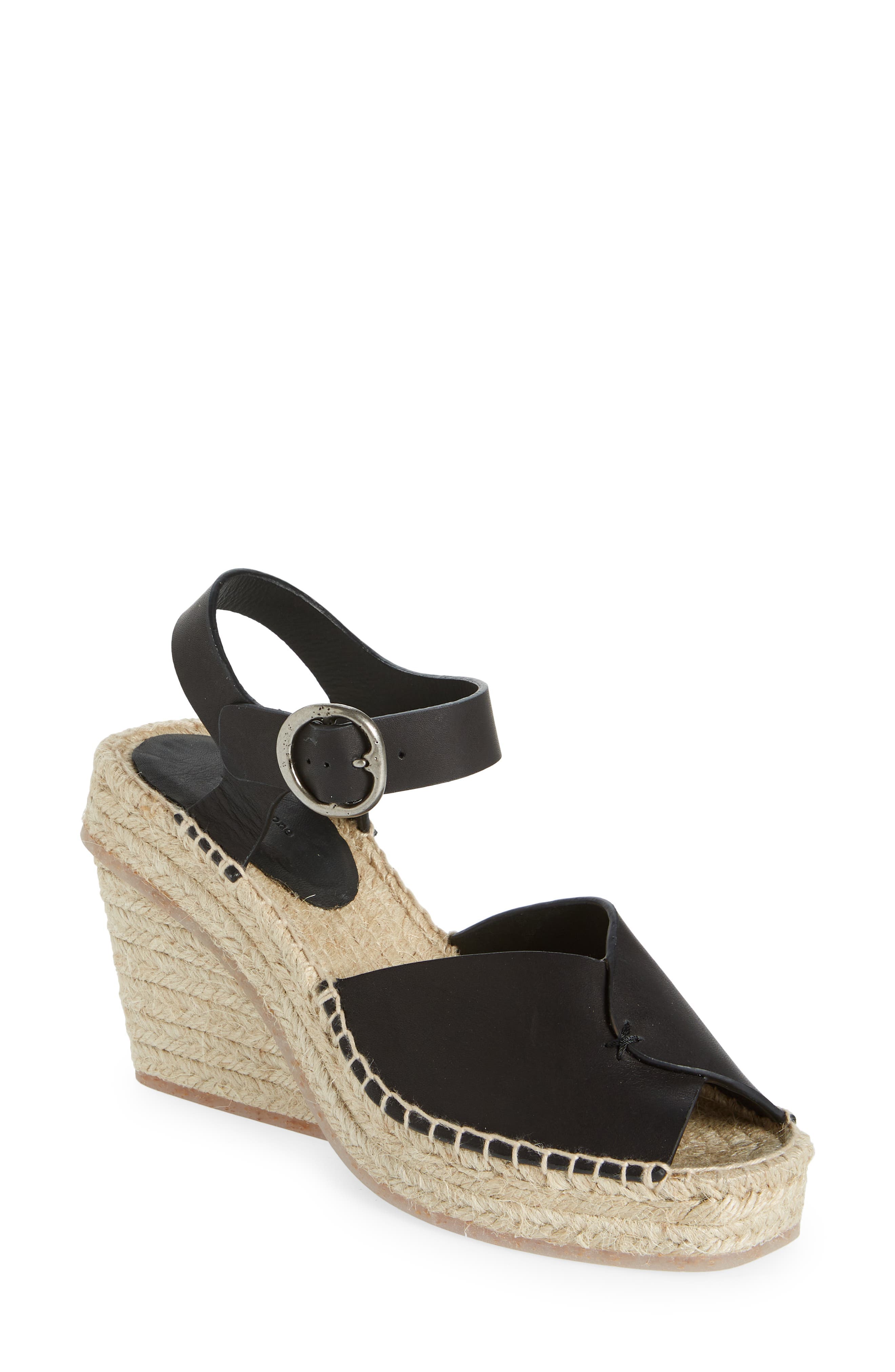 Santiago Espadrille Peep Toe Platform Wedge Sandal - Image 1