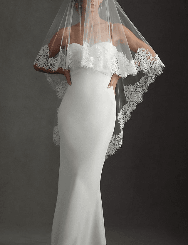 Twigs & Honey Lace Blusher Veil - Image 1