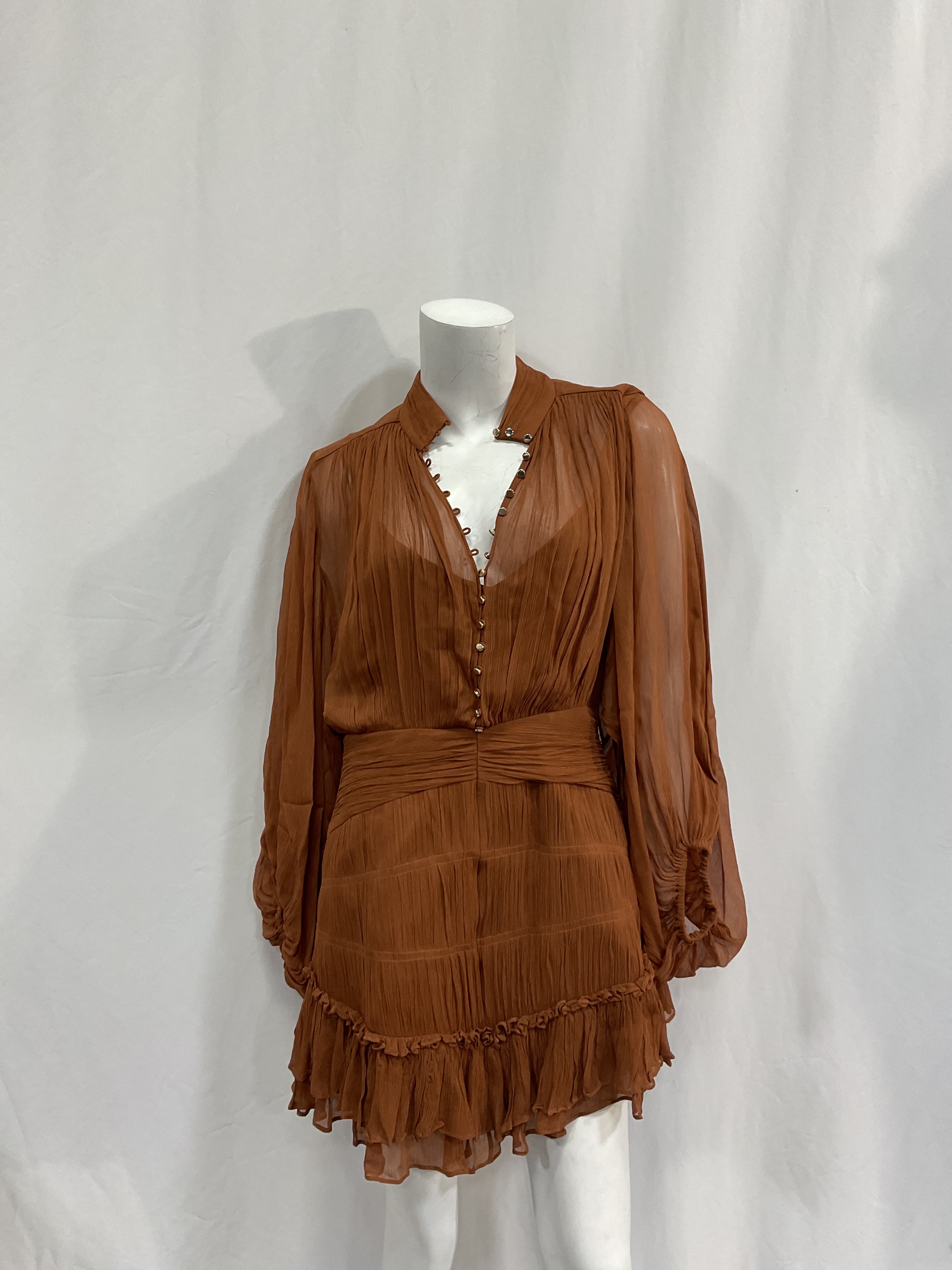 Leonie Button Up Ruched Mini Dress - Image 3