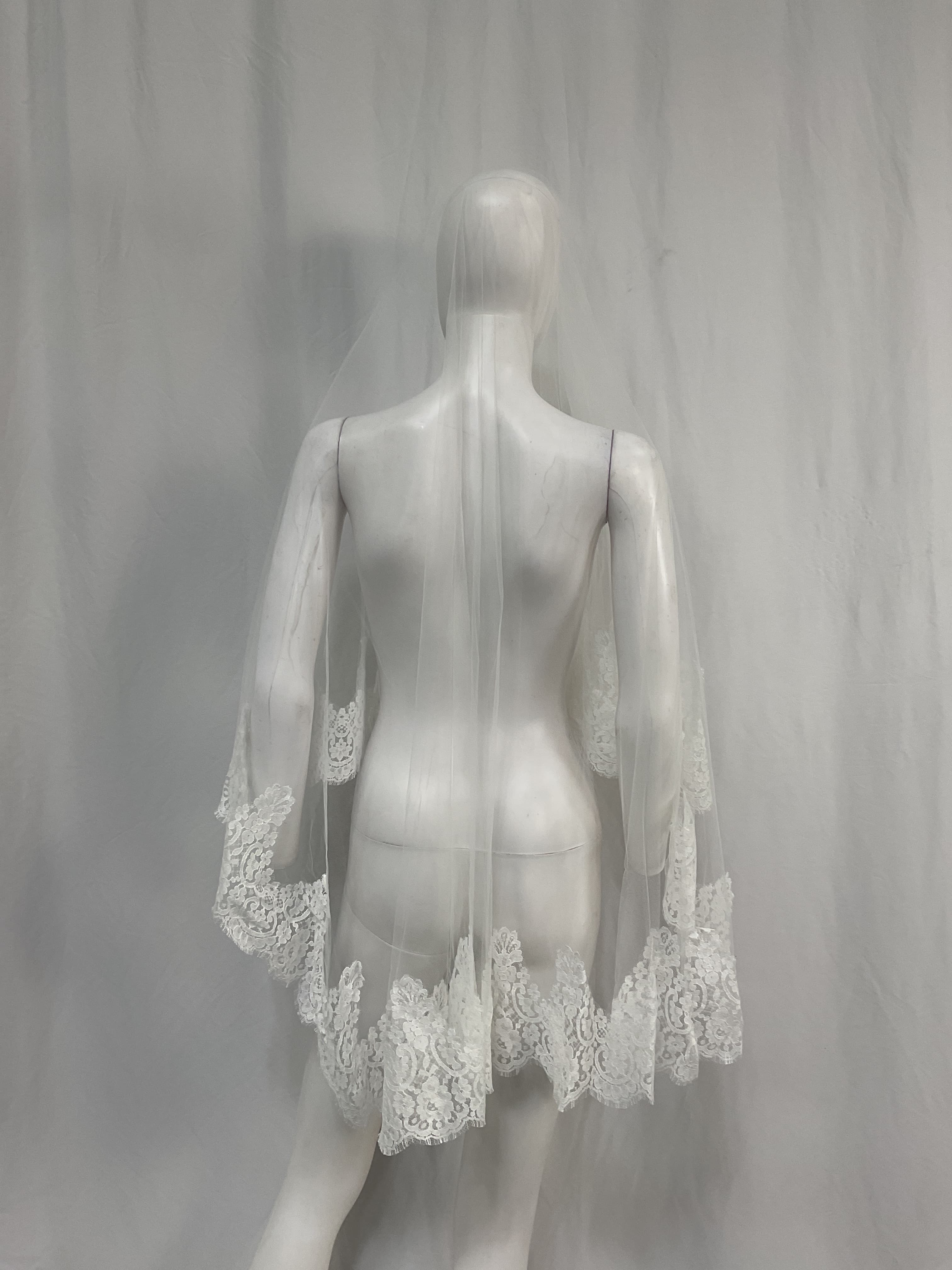 Twigs & Honey Lace Blusher Veil - Image 2