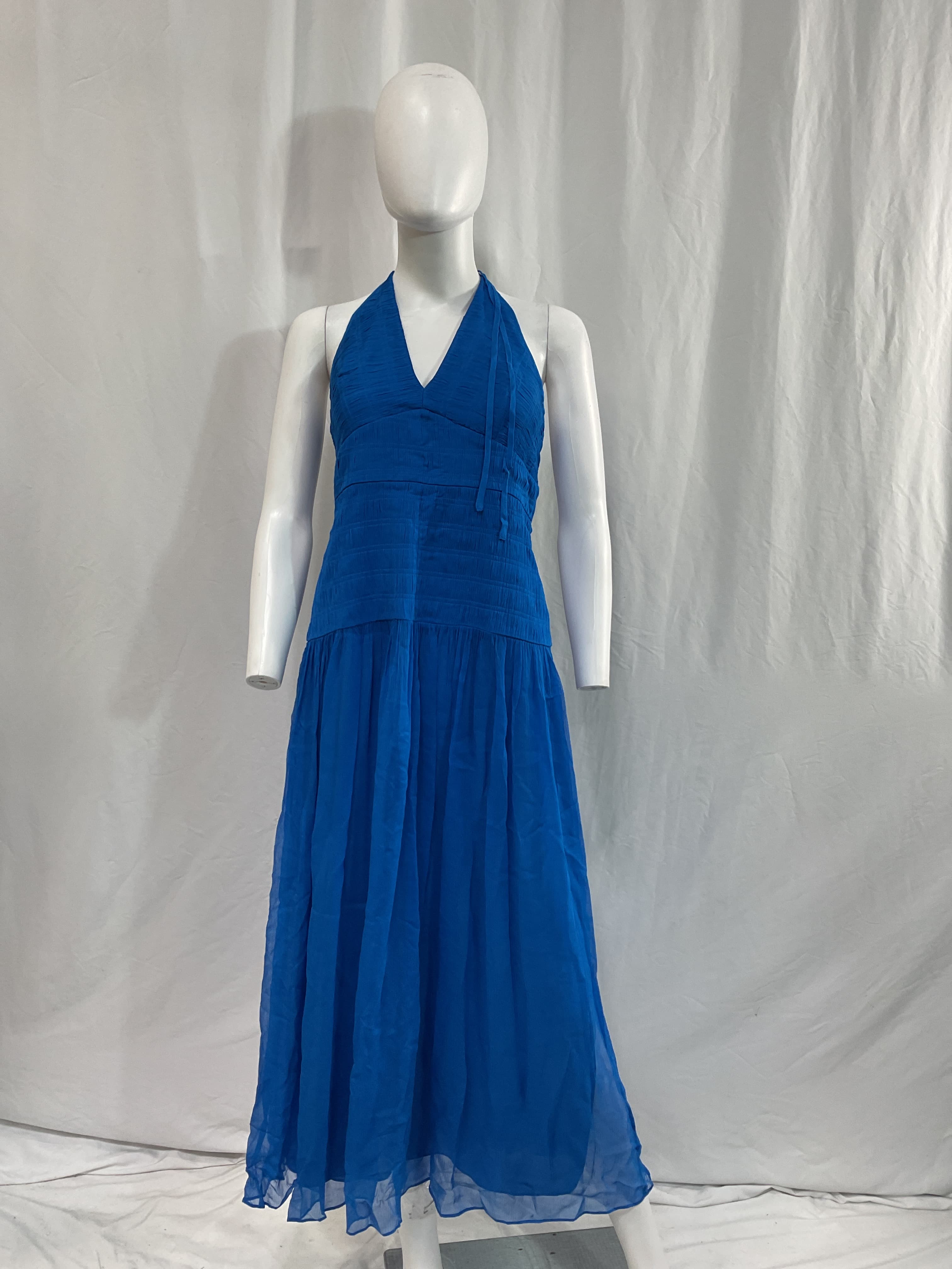 Leilani Halter Tie Maxi Dress In Pacific - Image 4