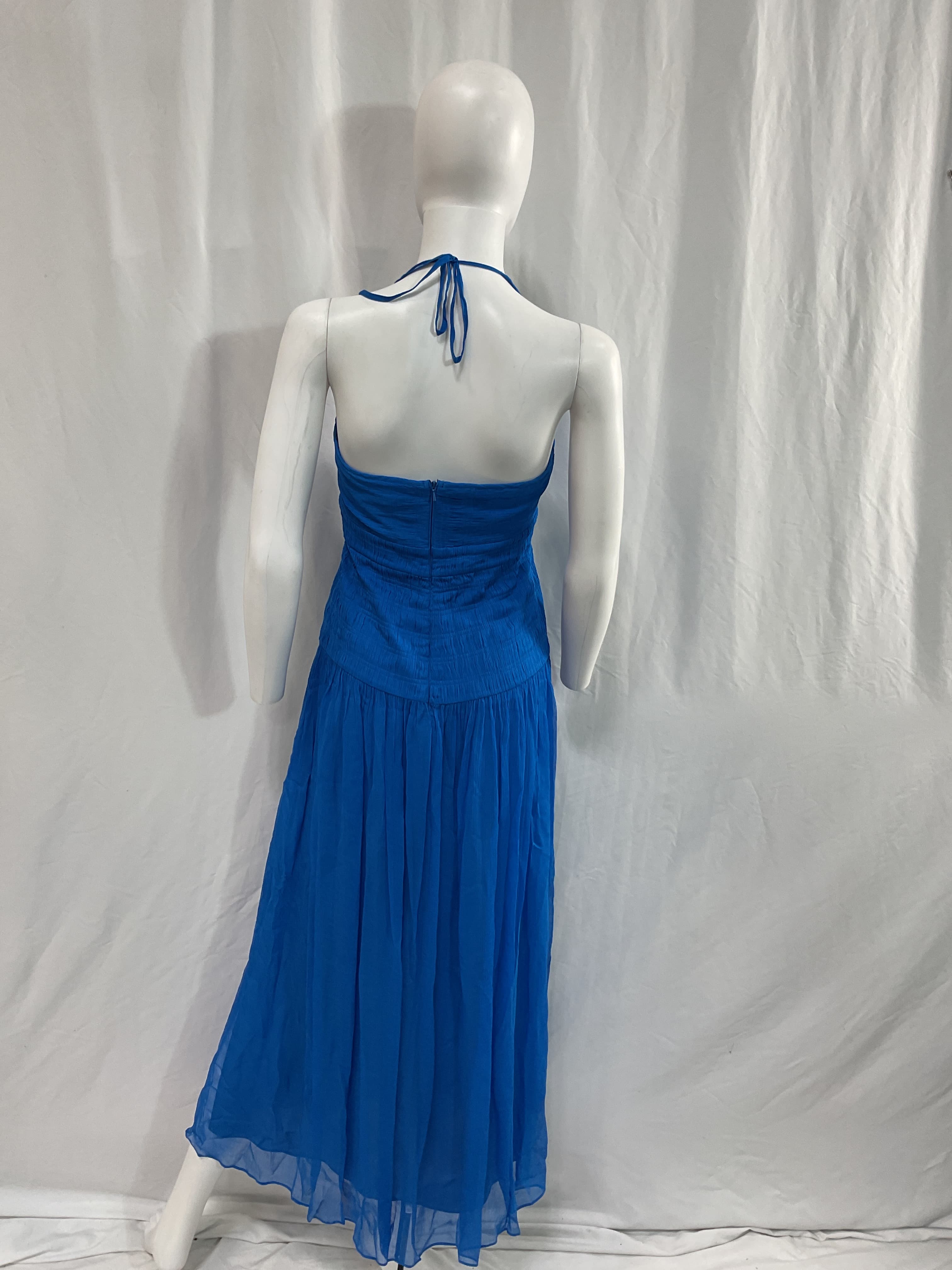 Leilani Halter Tie Maxi Dress In Pacific - Image 3