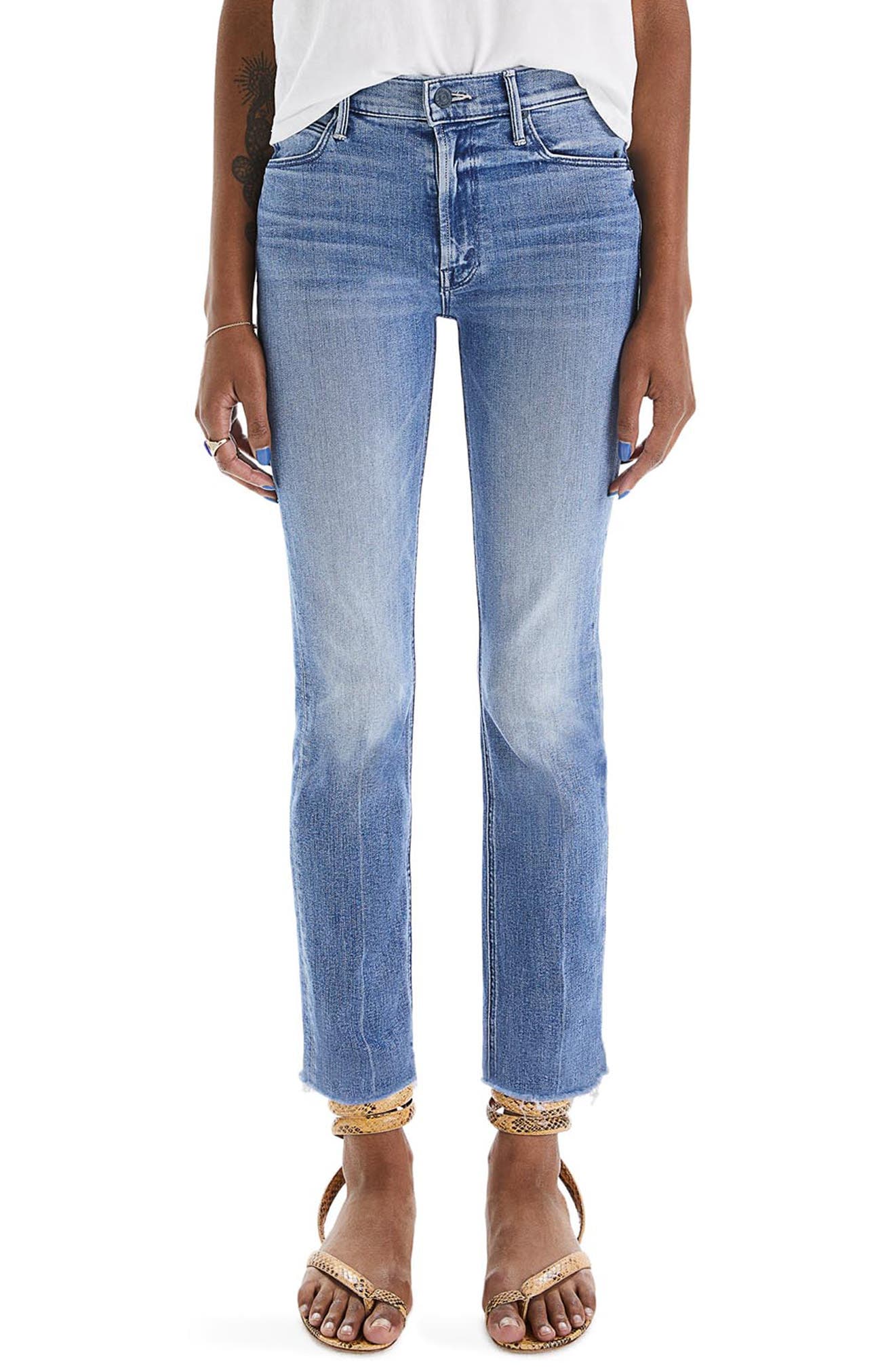 The Dazzler Mid Rise Ankle Fray Jeans - Image 1