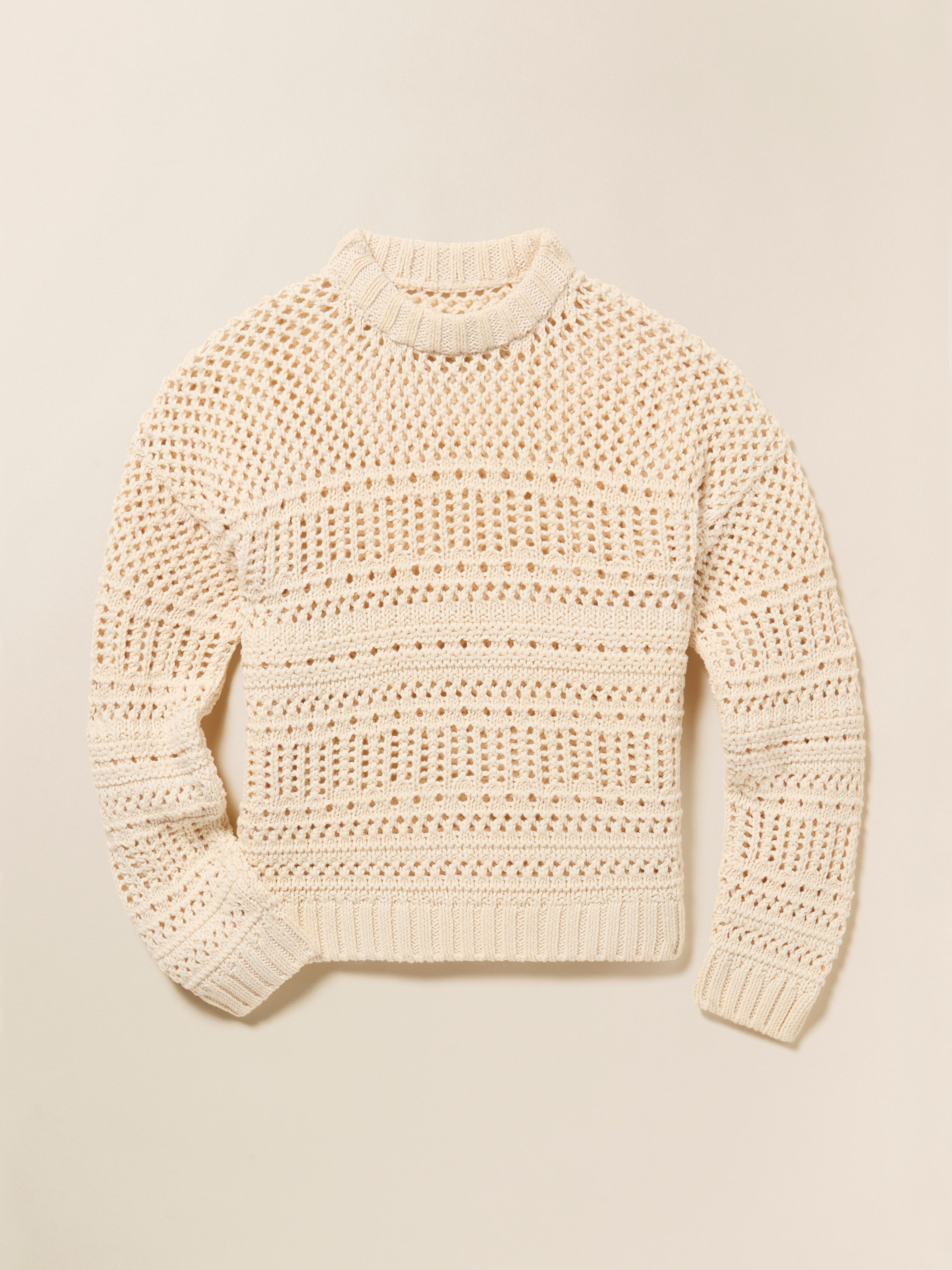 Whitecap Crochet Sweater - Cream - Image 2