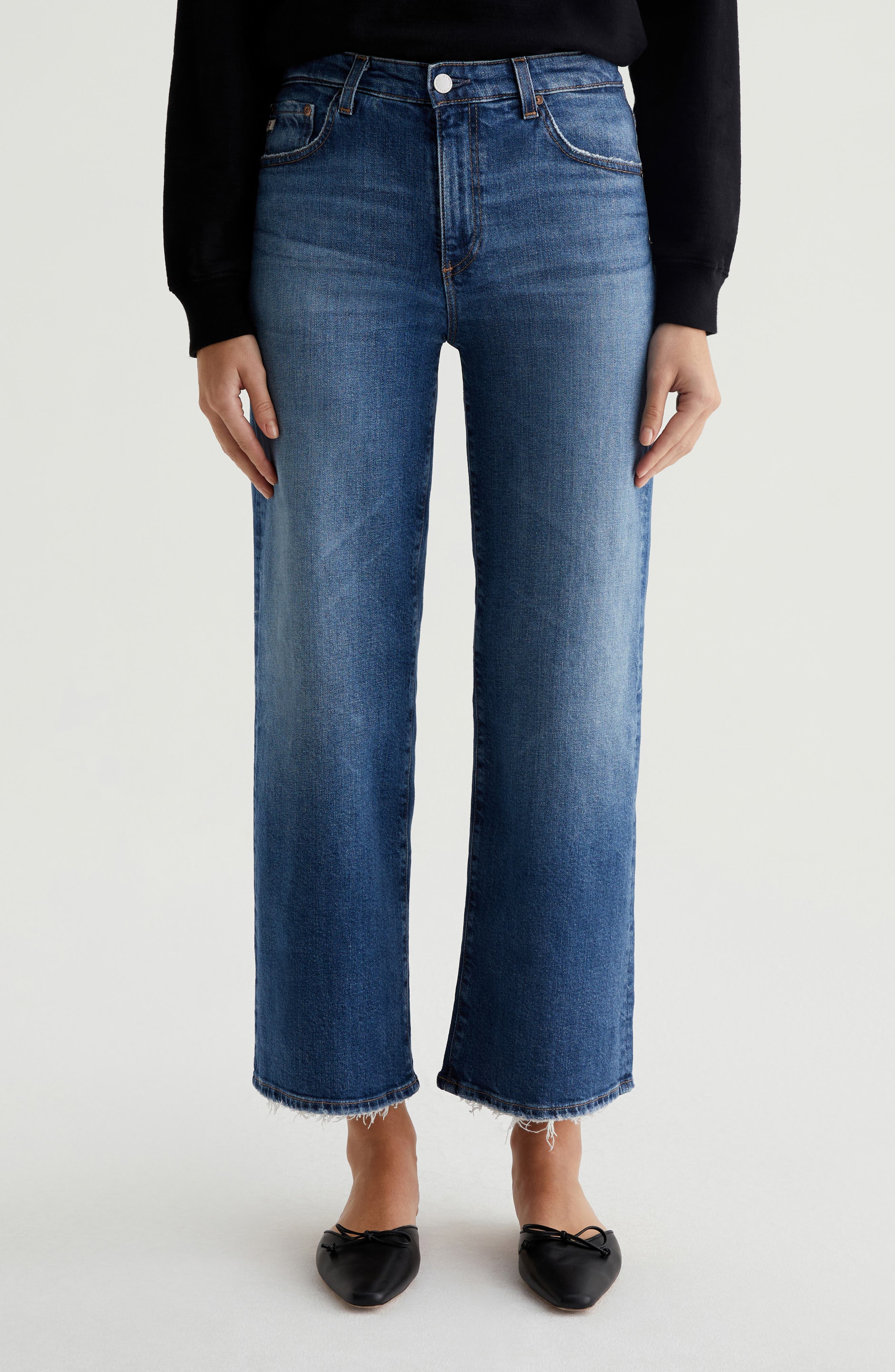 Saige Mid Rise Ankle Wide Leg Jeans - Image 1