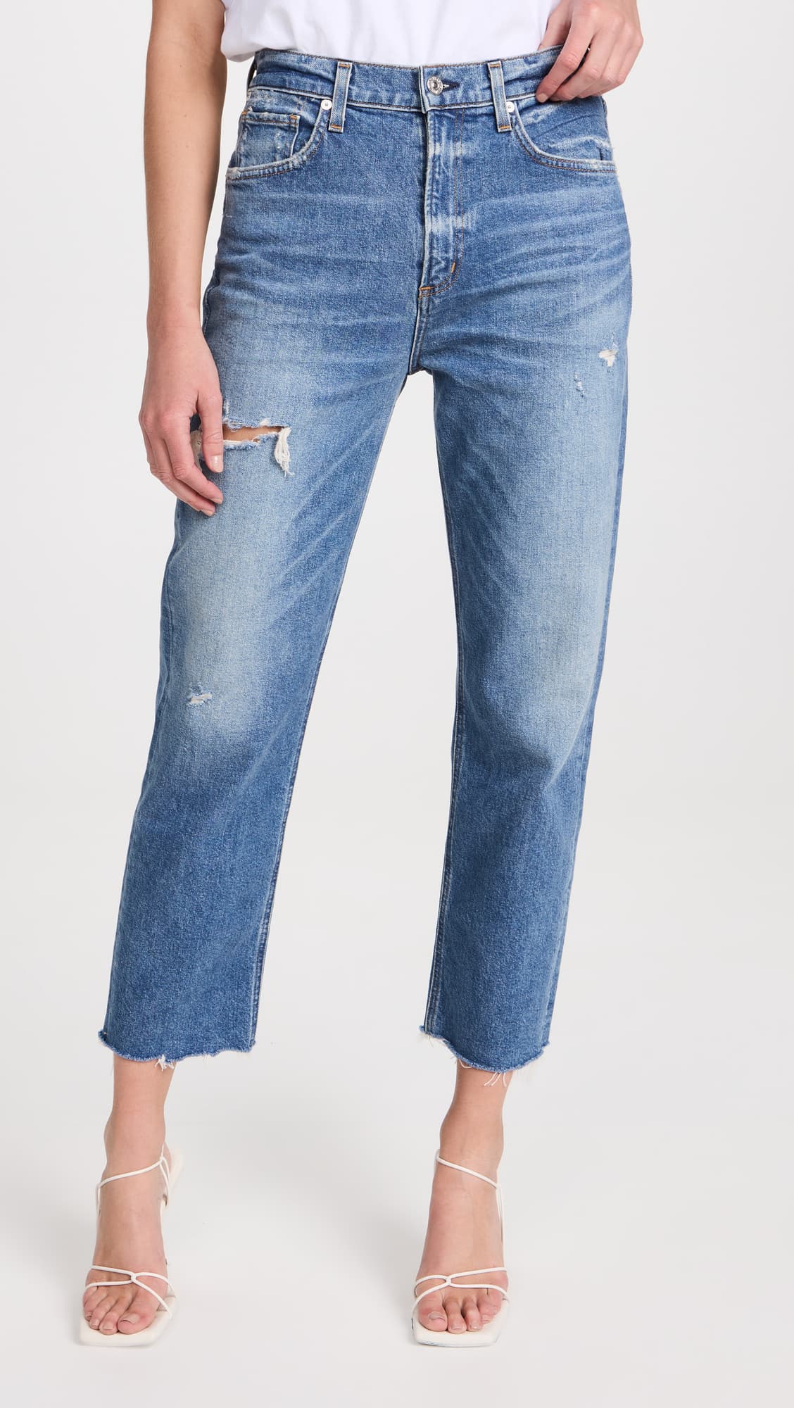 Daphne Crop High Rise Stovepipe Jeans - Image 1