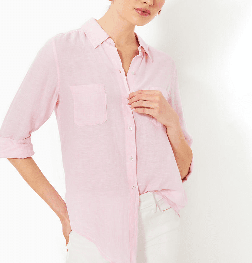 Sea View Linen Button Down Top - Image 1