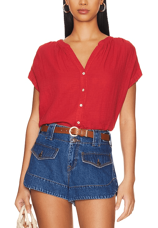 Velvet By Graham & Spencer Pamela Top In Cherry - Image 2