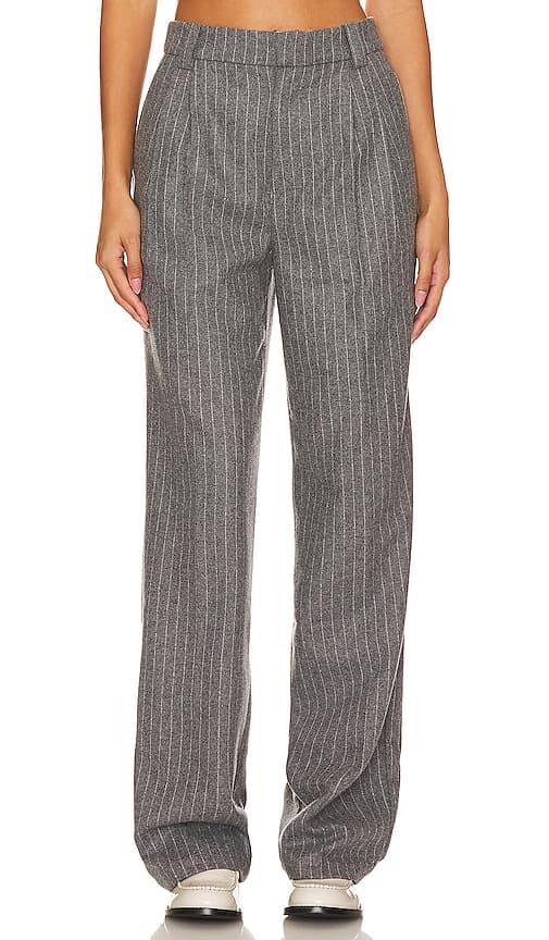 Roen Pant In Heather Grey Stripe - Image 1