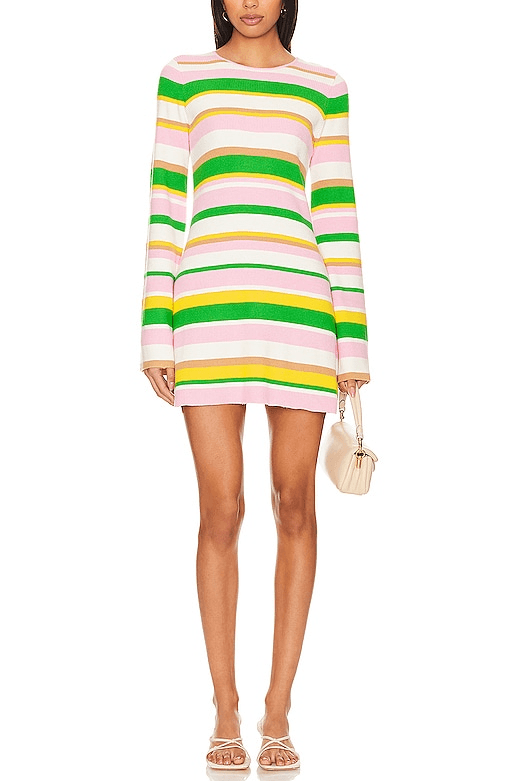 Away Mini Dress In Multi Rib Knit - Image 2