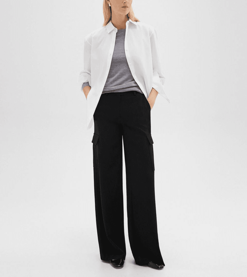 Wide-Leg Cargo Pant In Admiral Crepe - Image 1