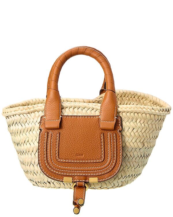 Marcie Mini Raffia & Leather Tote - Image 2