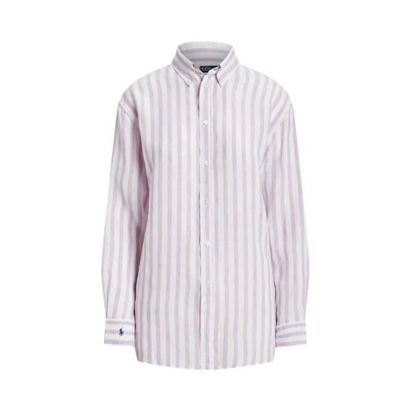 Oversize Fit Striped Linen Shirt - Image 2