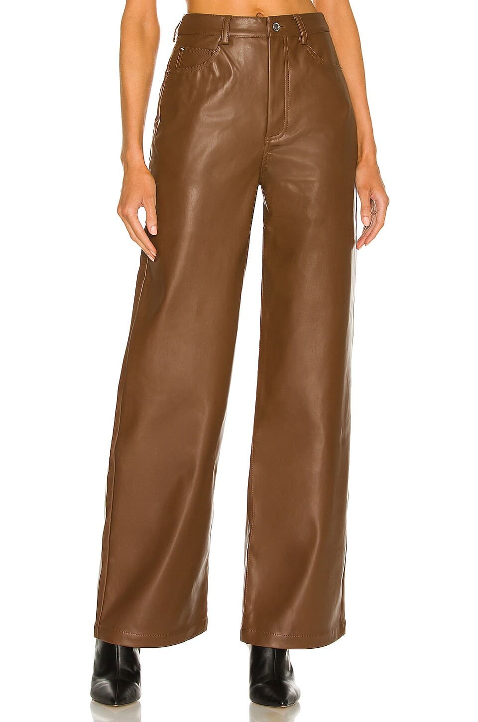Vegan Leather High Rise Dad Jean - Image 1