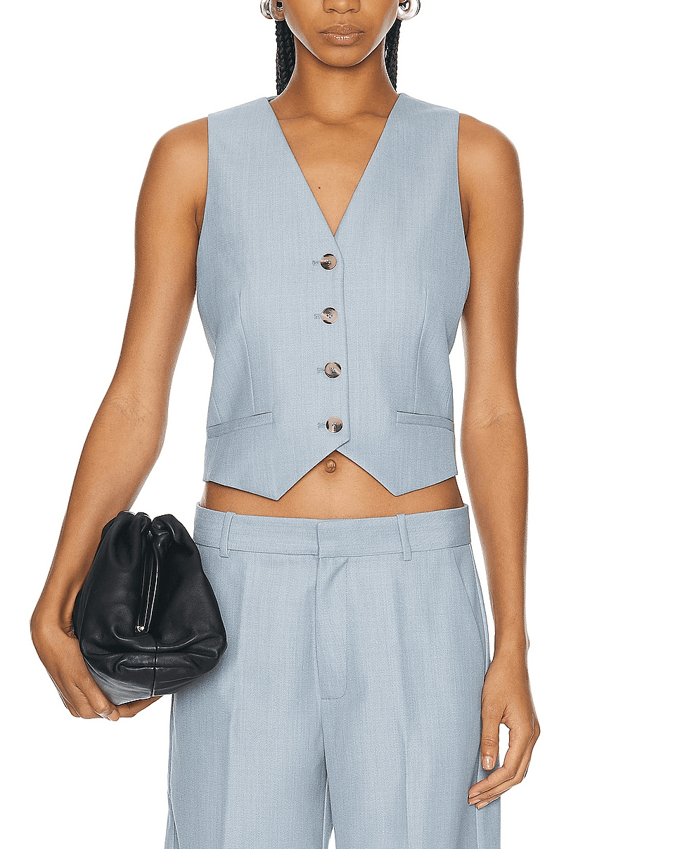 Carter Vest In Stone Blue - Image 2