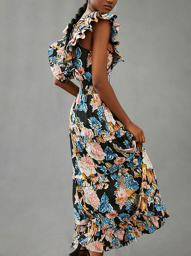 Topanga Ruffled V-Neck Dress - Image 1