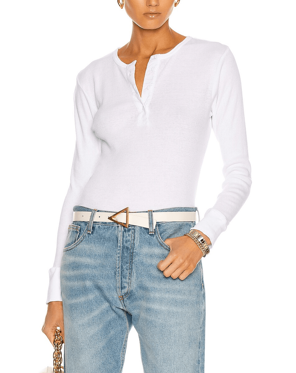 60's Slim Henley Long Sleeve Top - Image 1