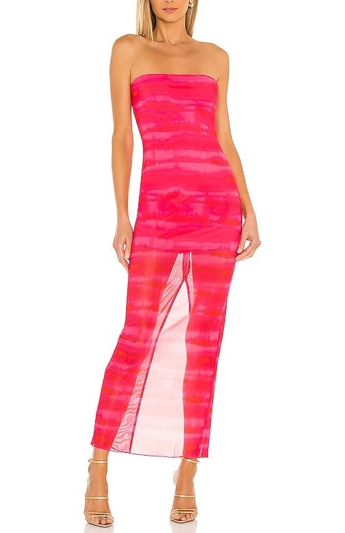Rios Maxi Dress In Strawberry Tie Dye - Image 1