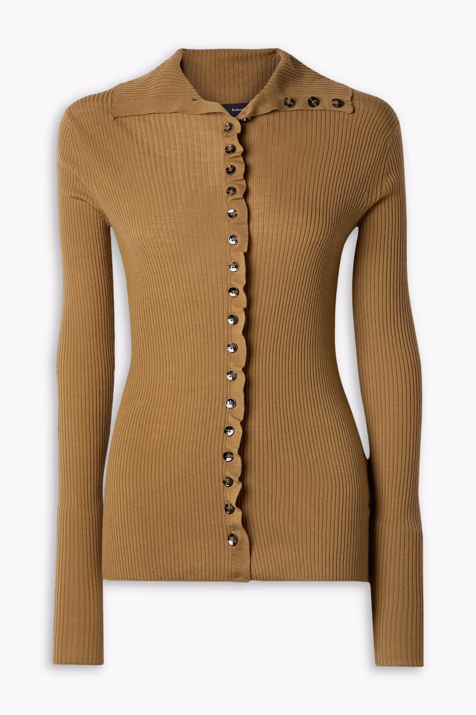 Ruffled Merino Wool Cardigan - Image 1