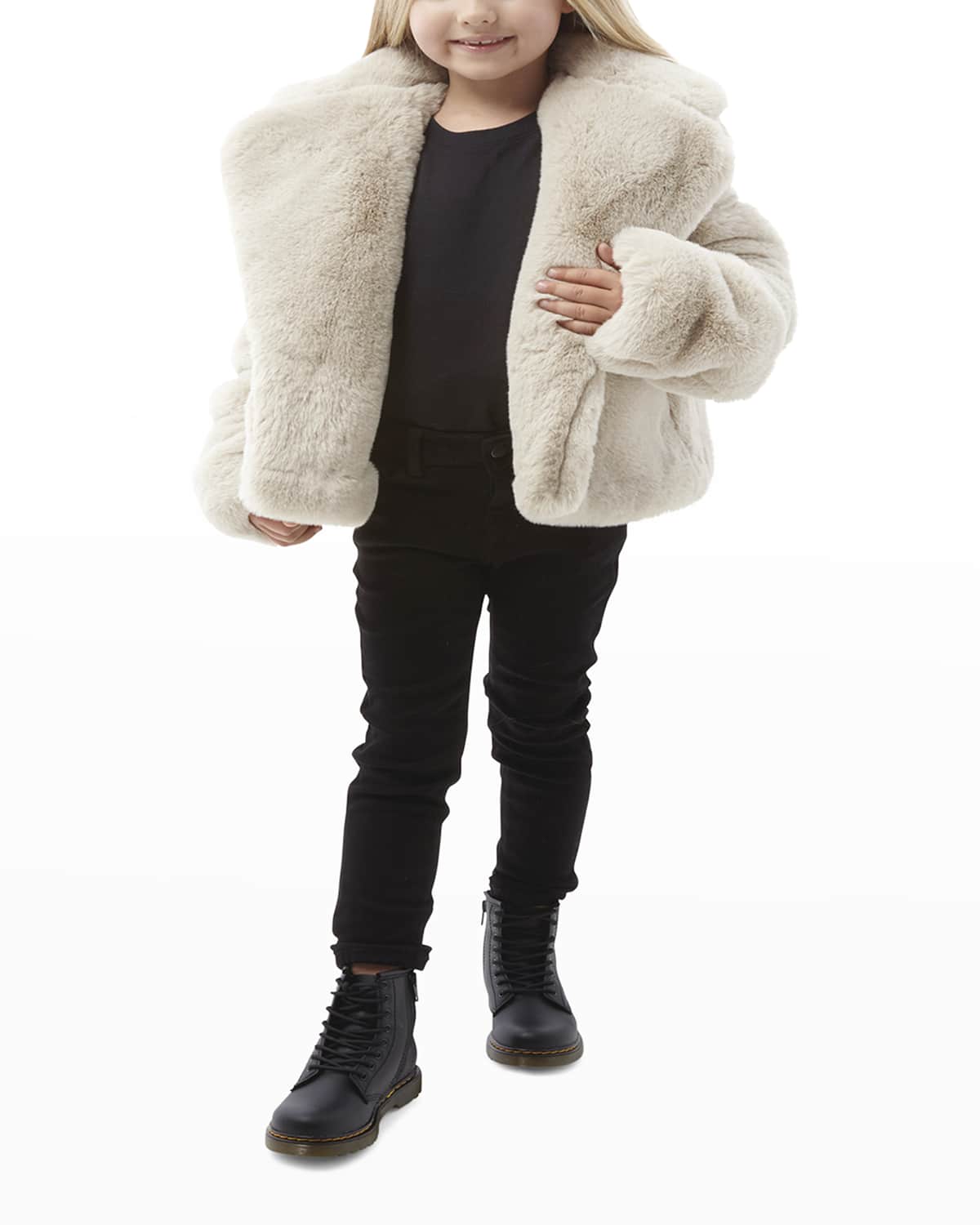 Girl's Milly Oversized Faux Fur Coat - Image 1