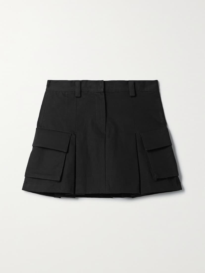 Audrey Pleated Cotton-Twill Mini Skirt - Image 2