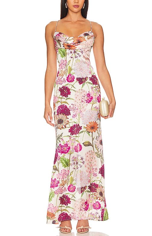 Tara Gown In Pink Daisy - Image 2