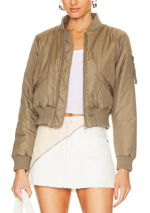 Neil Bomber Jacket In Army - Image 1