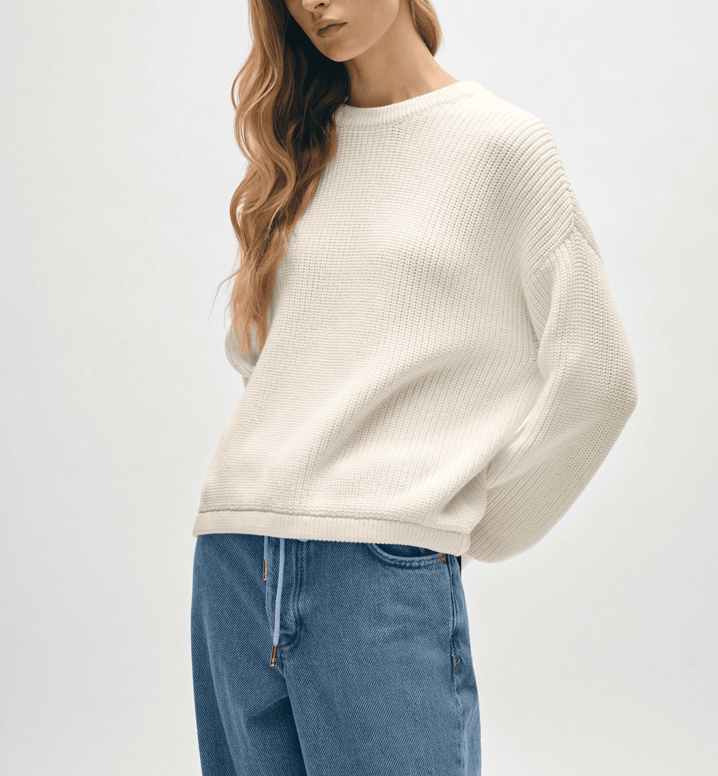 Organic Cotton Ribbed Crewneck - Image 1