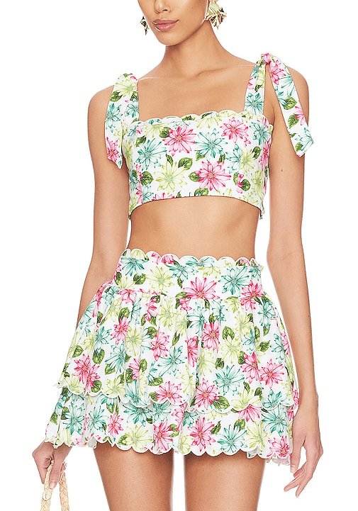 Agua Bendita X Revolve Rhea Top In Conga White Floral - Image 2