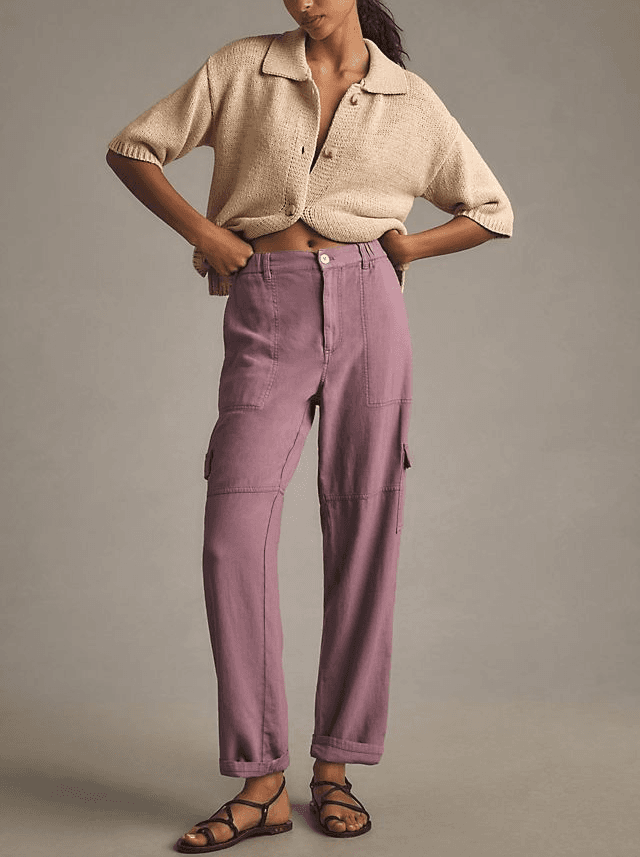 Pilcro Slim Linen Beach Cargo Pants - Image 1