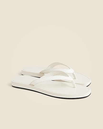 Wide Thong Sandals In Leather - Image 1