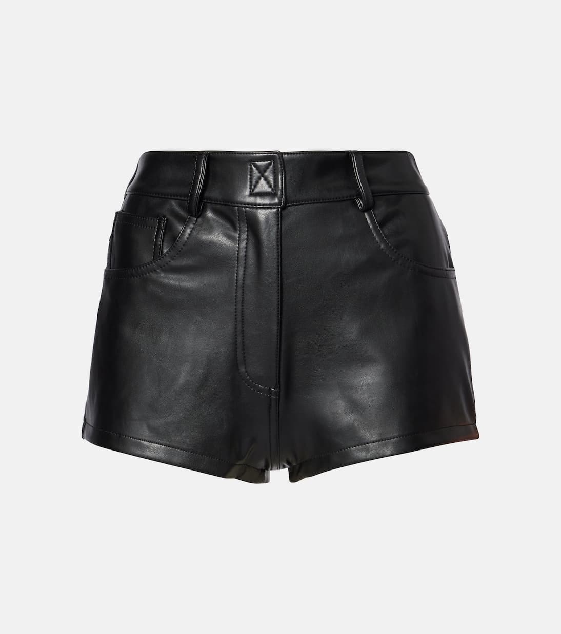 High-Rise Faux Leather Shorts - Image 2