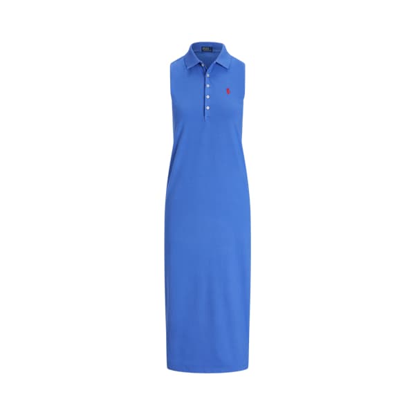 Stretch-Cotton Sleeveless Polo Dress - Image 2