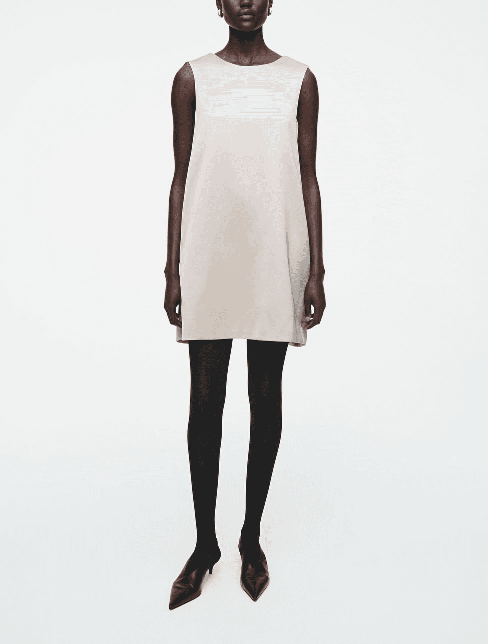 Satin Racer-Neck Mini Dress - Image 2