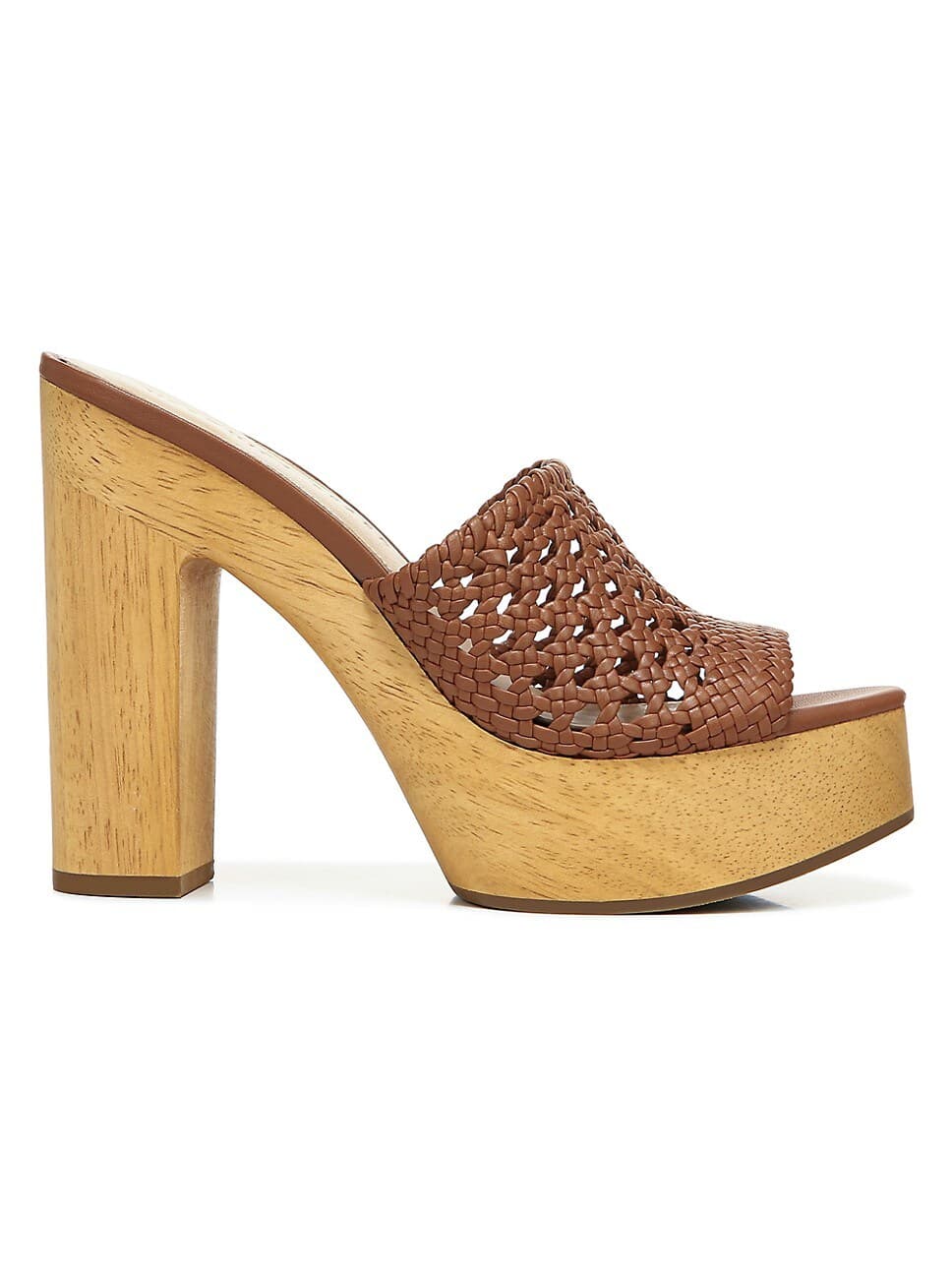 Guadalupe Woven Leather Wooden-Heel Mules - Image 1