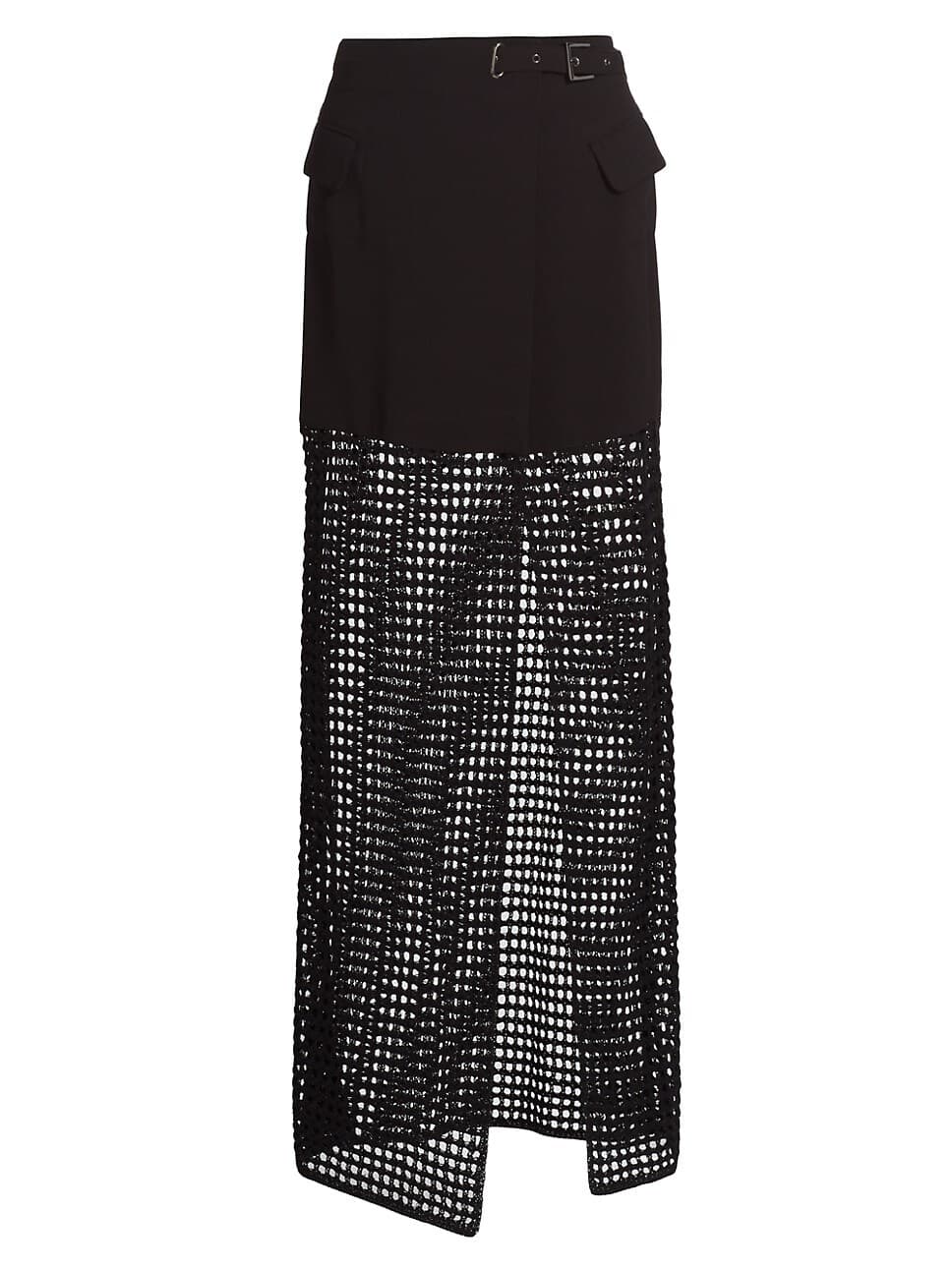 Tyra Belted Crochet Maxi Skirt - Image 1
