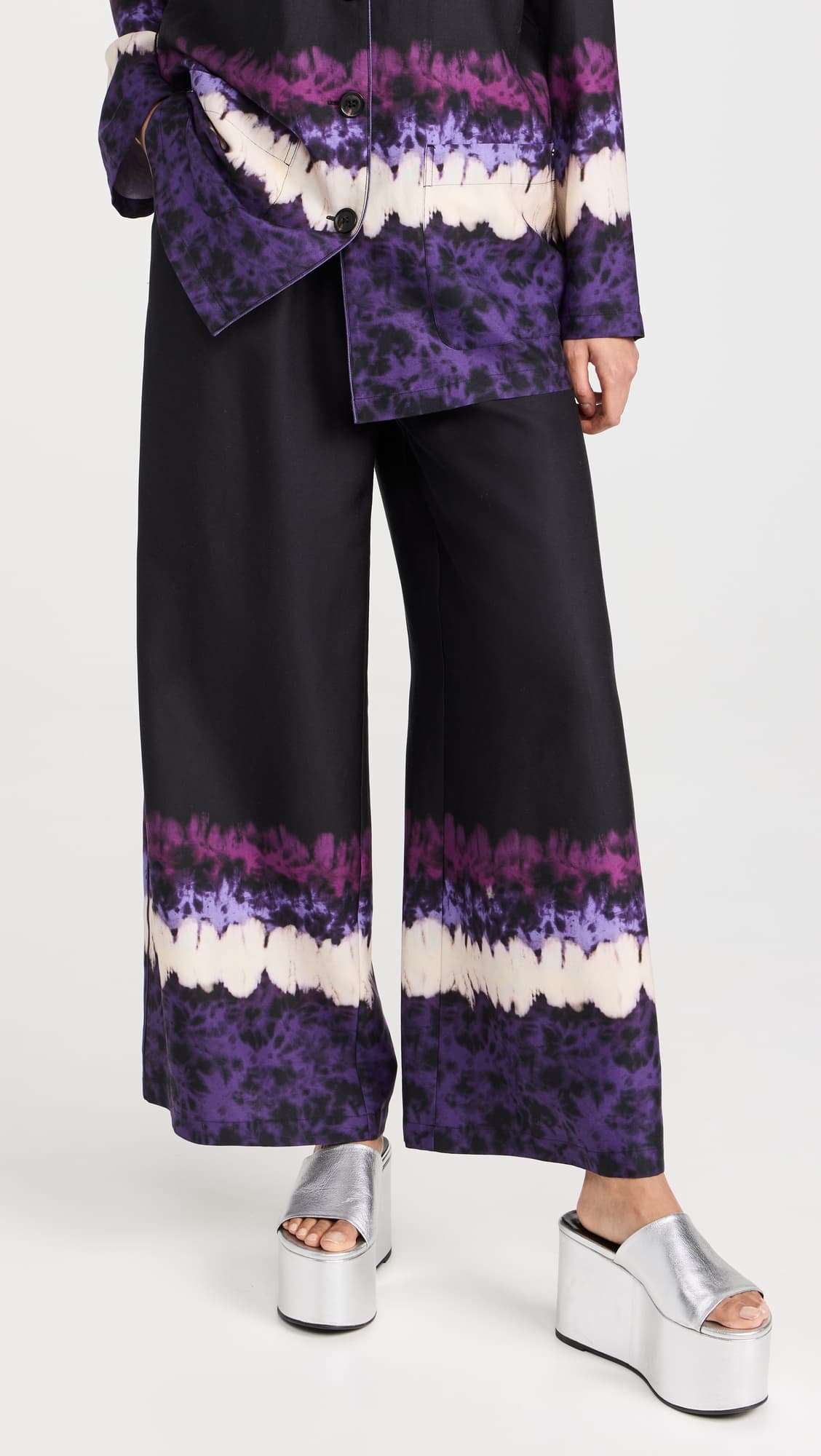 Eleni High Rise Wide Leg Pajama Pants - Image 1