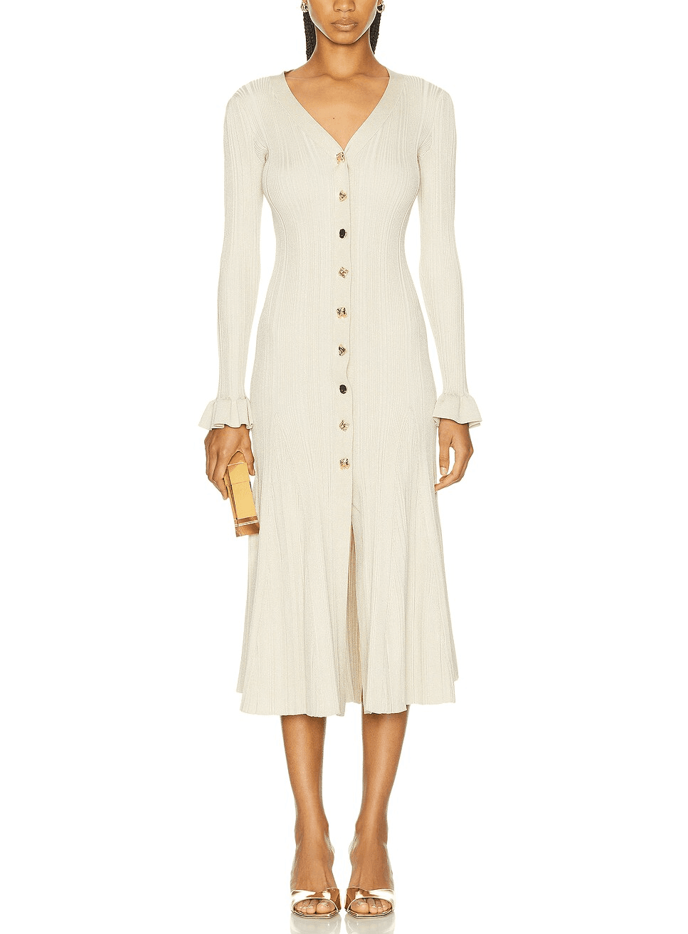 Metallic Ribbed Midi Dress - Image 2