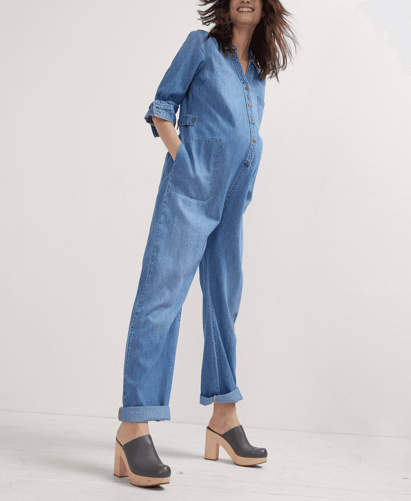 The Everyday Nursing Denim Jumpsuit - Image 2