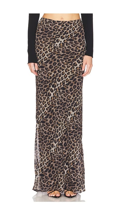 Atwood Maxi Skirt In Liquid Leopard - Image 1