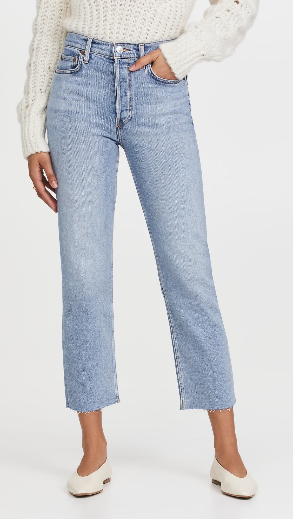 70s High Rise Comfort Stretch Stove Pipe Jeans - Image 1