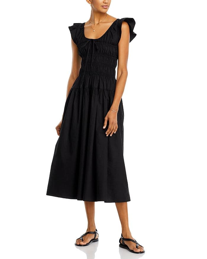 Smocked Cotton Midi Dress - Image 2