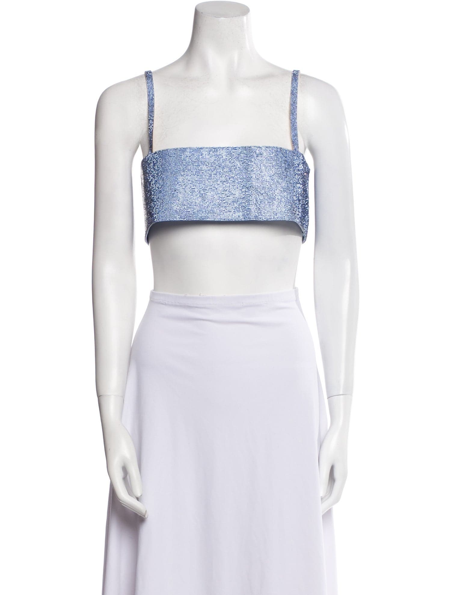 Silk Square Neckline Crop Top - Image 2