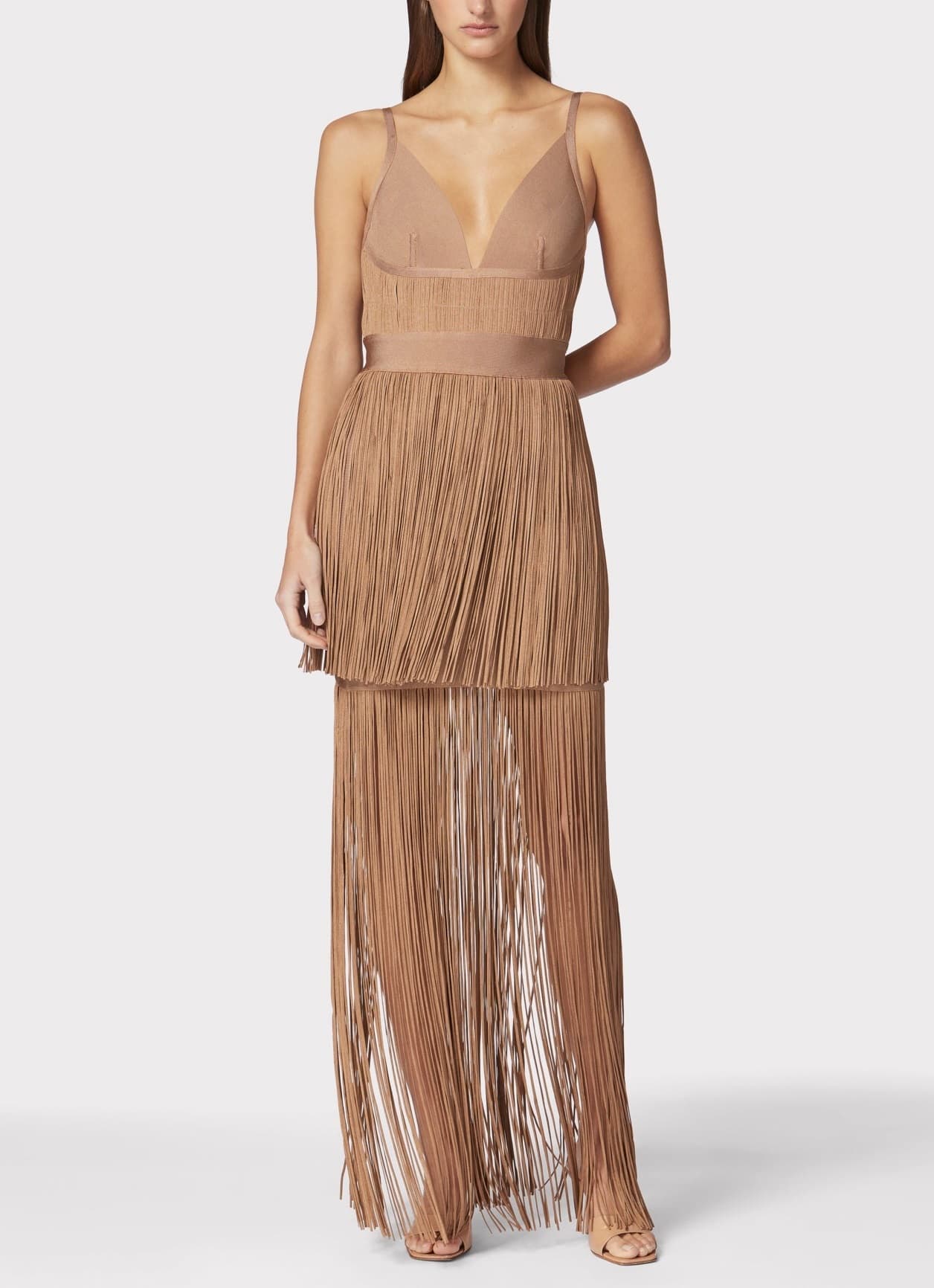 Plunging Fringe Gown - Image 1